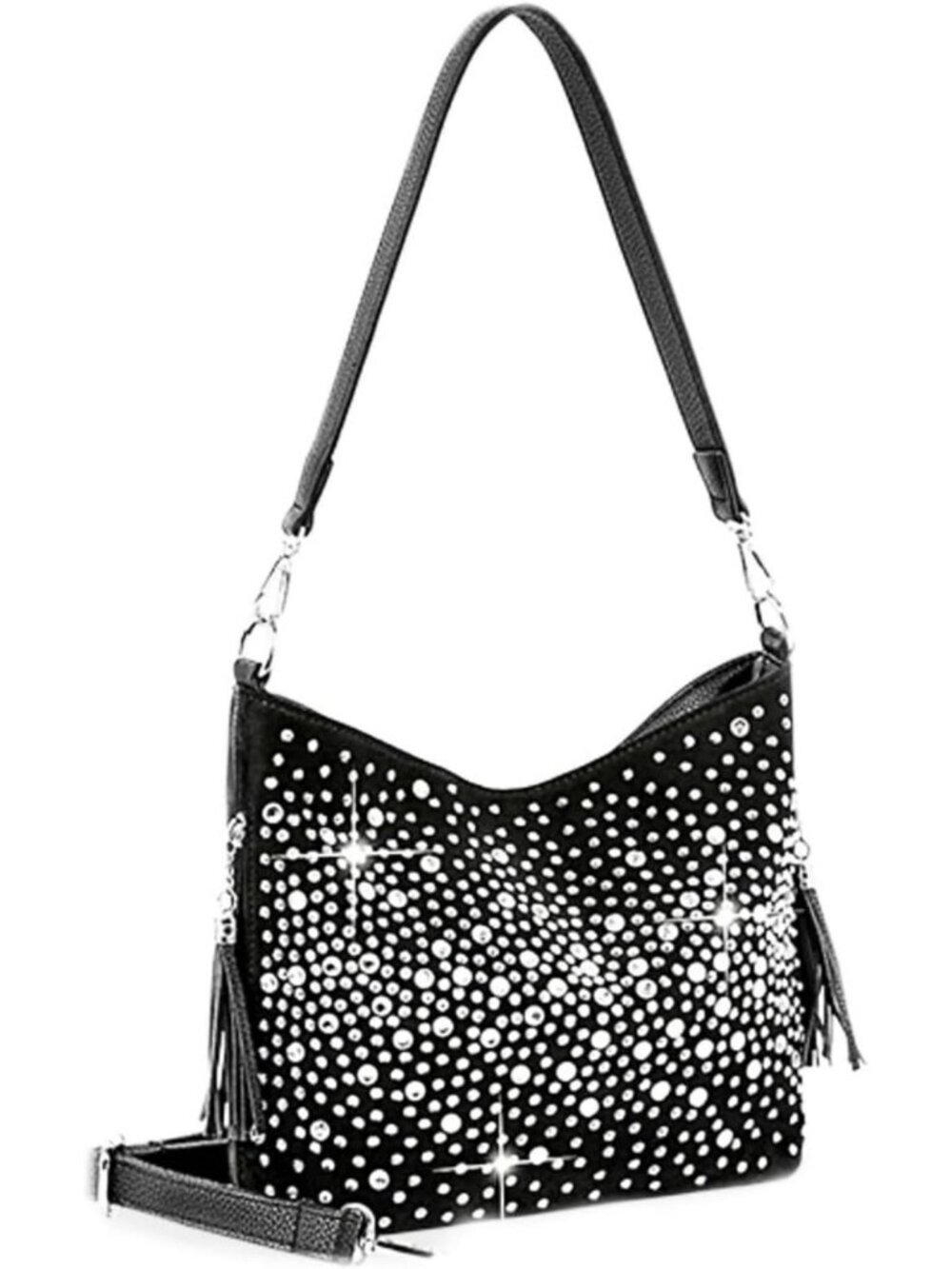 Sparkly Rhinestone Crossbody Bag | Chic Little Hobo Bling Purse for Nights Out